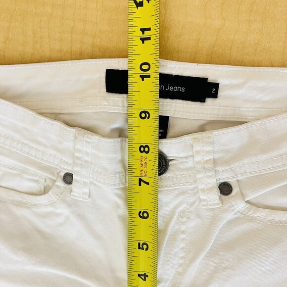 Calvin Klein Jeans Women's White Skinny Crop Jeans Size 2 Stretch Low Rise - Picture 10 of 12